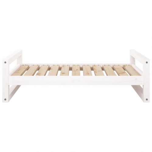 Hundeseng 95,5x65,5x28 cm massivt fyrretræ hvid