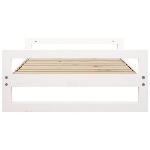 Hundeseng 95,5x65,5x28 cm massivt fyrretræ hvid
