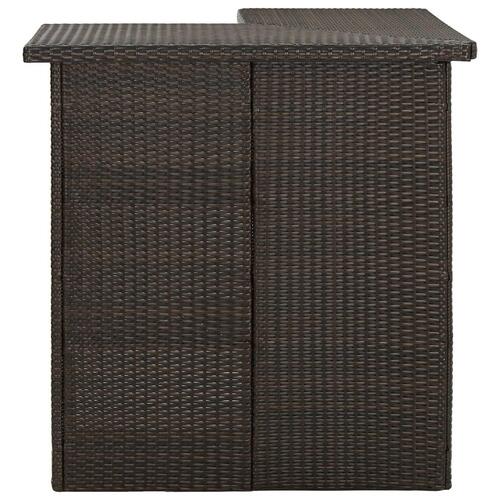 Hjørnebarbord 100x50x105 cm polyrattan brun