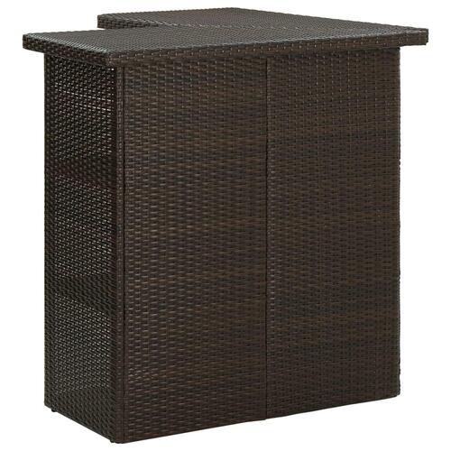 Hjørnebarbord 100x50x105 cm polyrattan brun