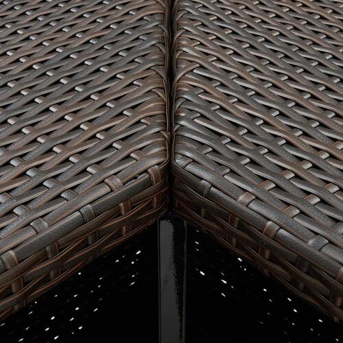Hjørnebarbord 100x50x105 cm polyrattan brun