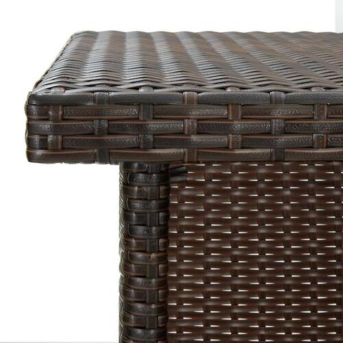 Hjørnebarbord 100x50x105 cm polyrattan brun