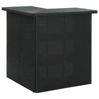 Hjørnebarbord 100x50x105 cm polyrattan sort