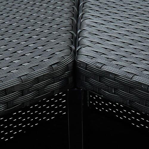 Hjørnebarbord 100x50x105 cm polyrattan sort