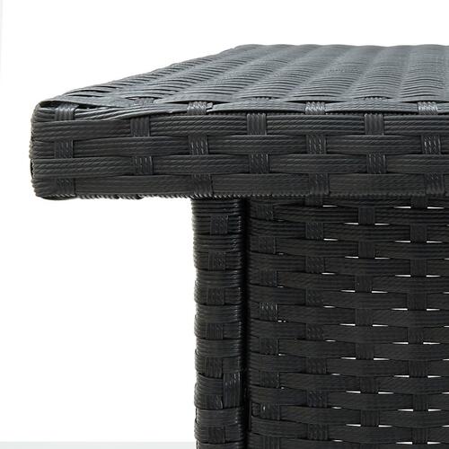 Hjørnebarbord 100x50x105 cm polyrattan sort