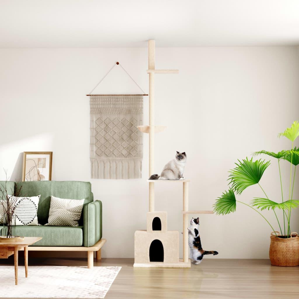 Kradsetræ fra gulv til loft 250,5-276,5 cm cremefarvet