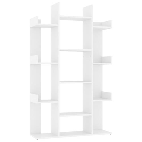 Bogreol 86x25,5x140 cm konstrueret træ hvid