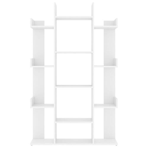 Bogreol 86x25,5x140 cm konstrueret træ hvid