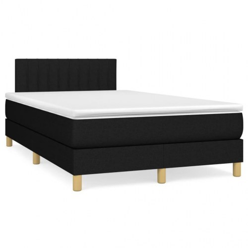 Kontinentalseng med LED-lys 120×190 cm - stof, sort