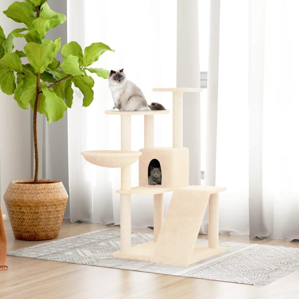 Kradsetræ med sisalkradsestolper 94 cm cremefarvet