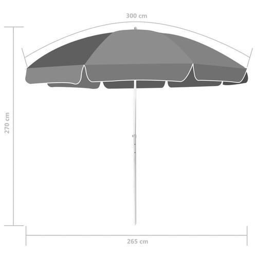 Strandparasol 300 cm antracitgrå