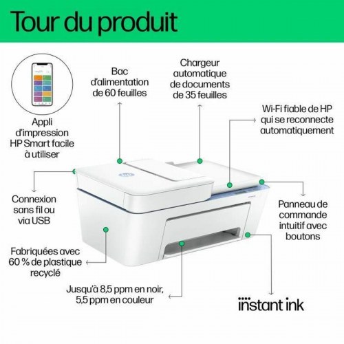 HP DeskJet 4222e multifunktionsprinter - farve inkjet med Wi‑Fi