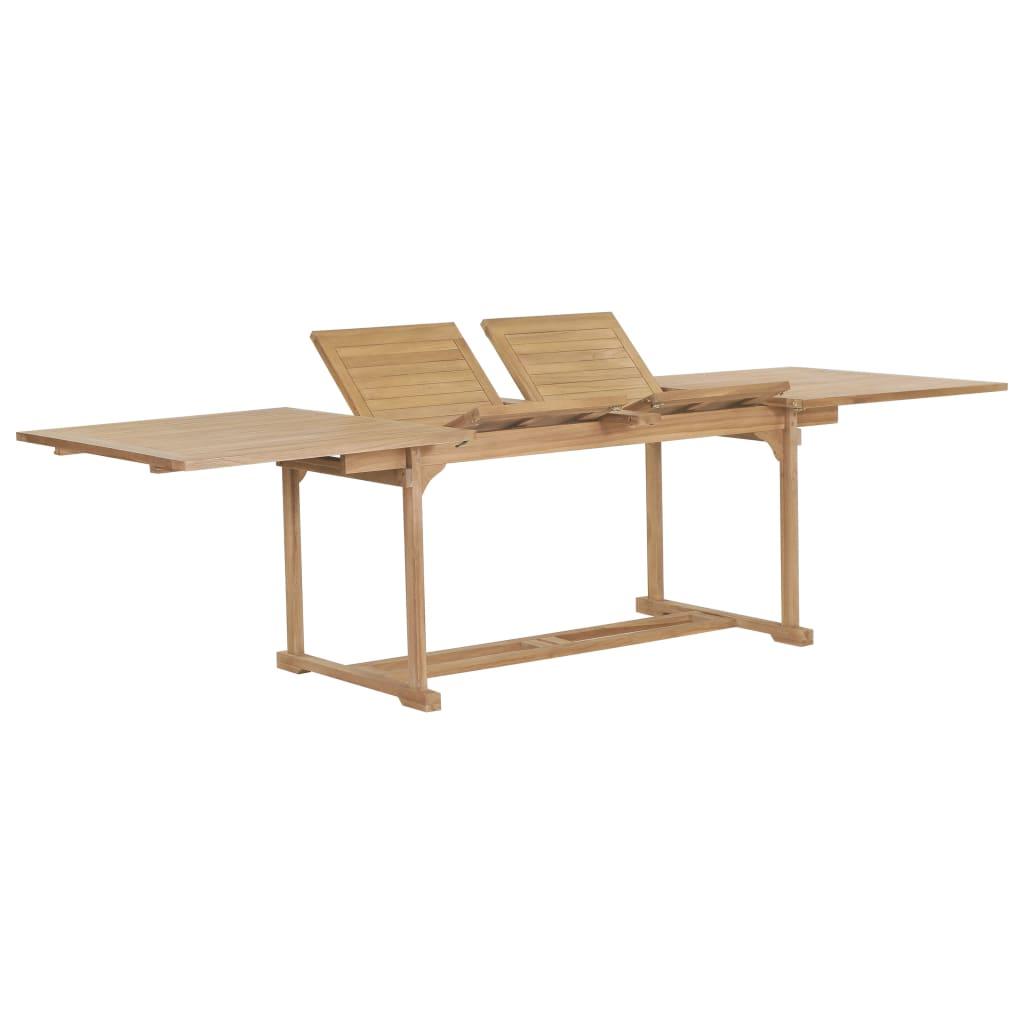 Forlængeligt havebord 180-280 x 100 x 75 cm massivt teaktræ