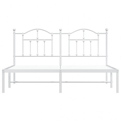 Sengeramme med sengegavl 180x200 cm metal - hvid