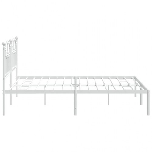 Sengeramme med sengegavl 180x200 cm metal - hvid