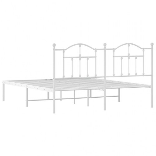 Sengeramme med sengegavl 180x200 cm metal - hvid