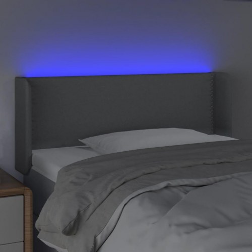 Sengegavl med LED-lys 83 x 16 x 78/88 cm - lysegrå