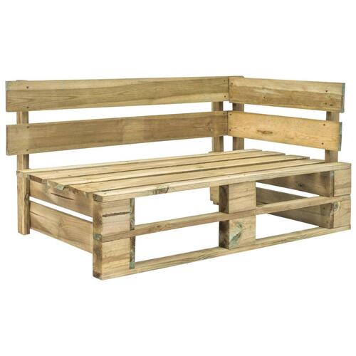 Pallebænk hjørnedel træ grøn