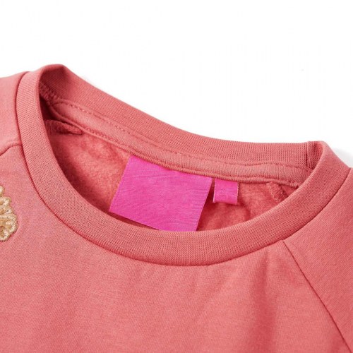 Sweatshirt til børn str. 92 - gammelrosa med pailletter