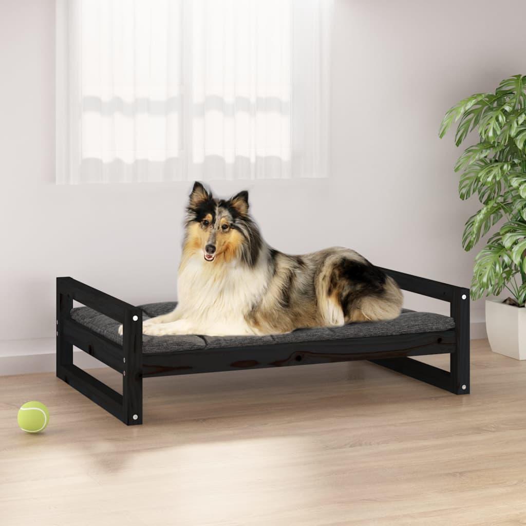 Hundeseng 5x65 5x28 Massivt Fyrretræ Sort