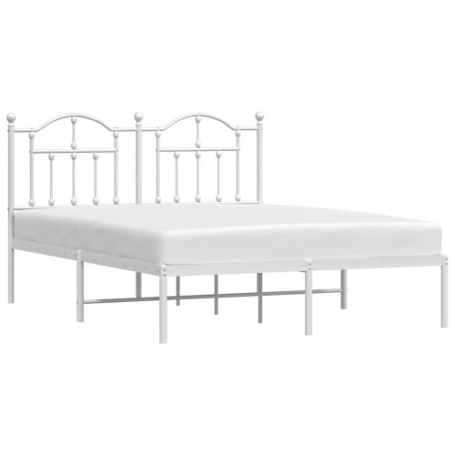 Sengeramme med sengegavl 140 x 190 cm - hvid