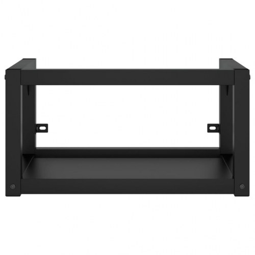 Væghængt badeværelsesmøbel til håndvask 59x38x31 cm jern sort