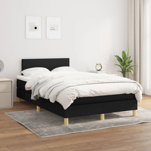 Kontinentalseng med pocketfjedre 120x190 cm - stof, sort