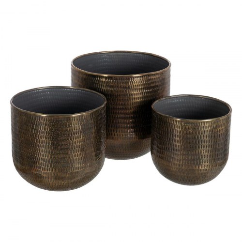 Sæt af planteredskaber Bronze Gylden Aluminium 37,5 x 37,5 x 35 cm (3 enheder)