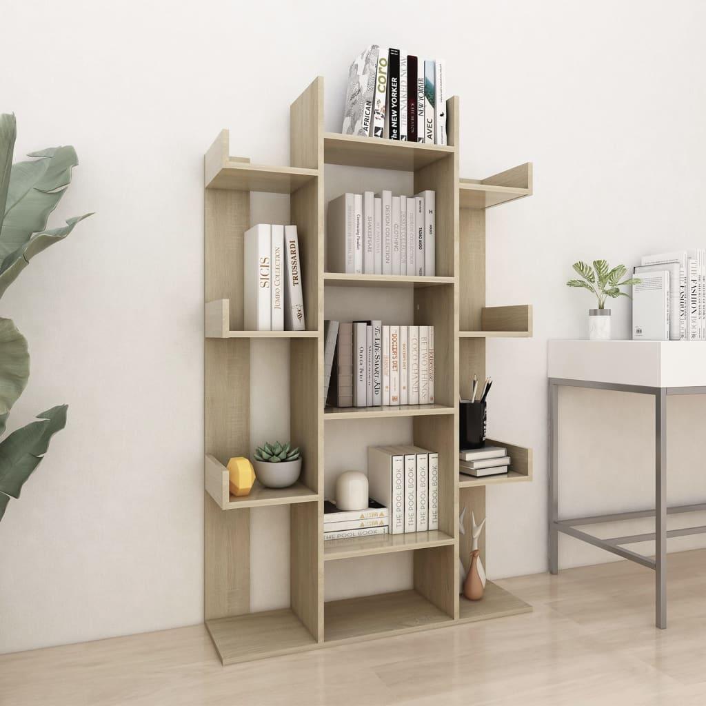 Bogskab 86x25,5x140 cm spånplade sonoma-eg