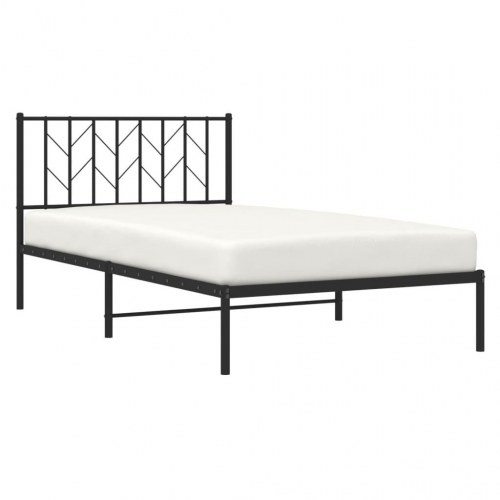 Sengeramme med sengegavl 107×203 cm - metal, sort