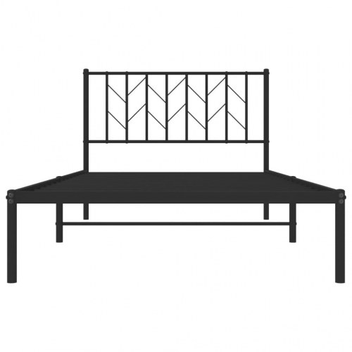 Sengeramme med sengegavl 107×203 cm - metal, sort