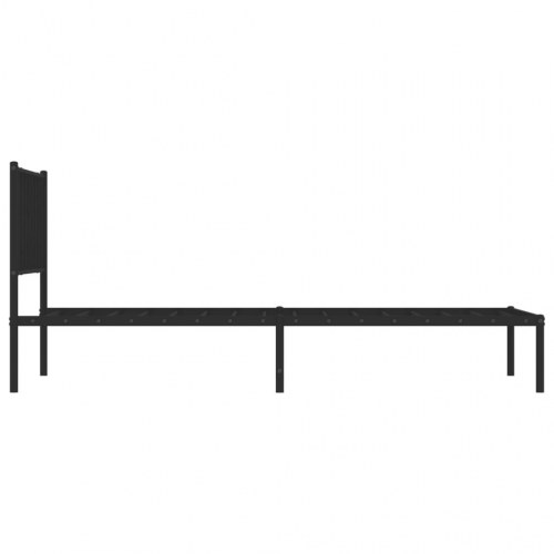 Sengeramme med sengegavl 107×203 cm - metal, sort