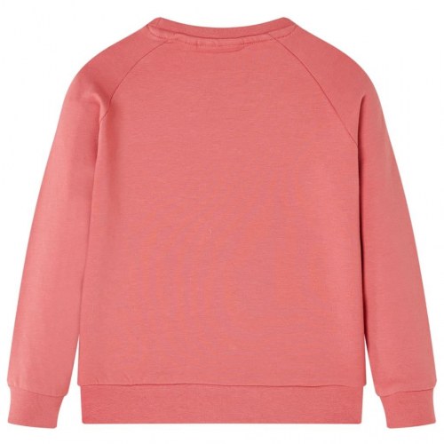 Sweatshirt til børn str. 116 - gammelrosa med paillet-giraf