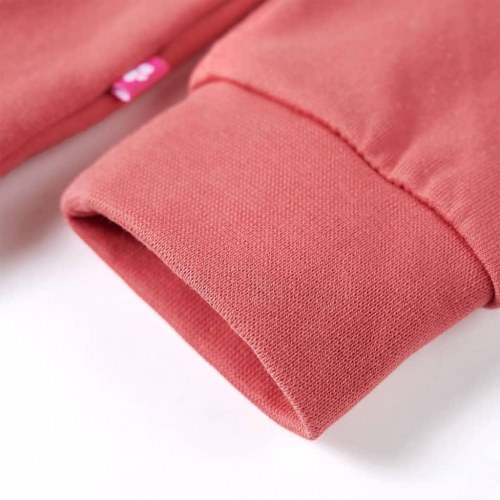 Sweatshirt til børn str. 116 - gammelrosa med paillet-giraf