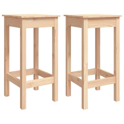 Barstole 2 stk. 40x40x78 cm massivt fyrretræ