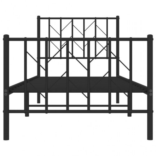 Sengeramme med sengegavl og fodgærde 80x200 cm metal sort