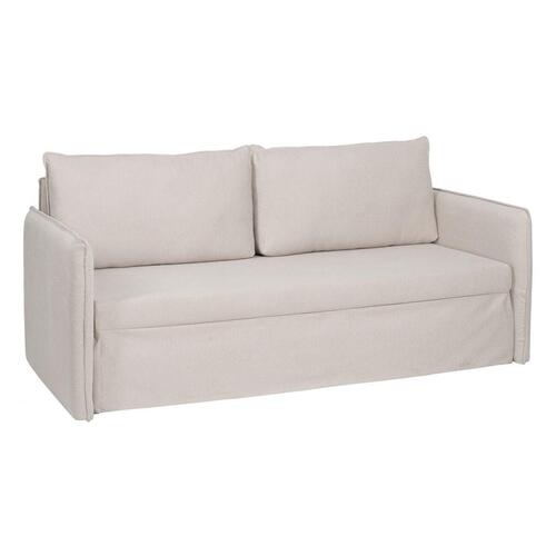 Sofa Beige Polyester Hør 210 x 93 x 95 cm
