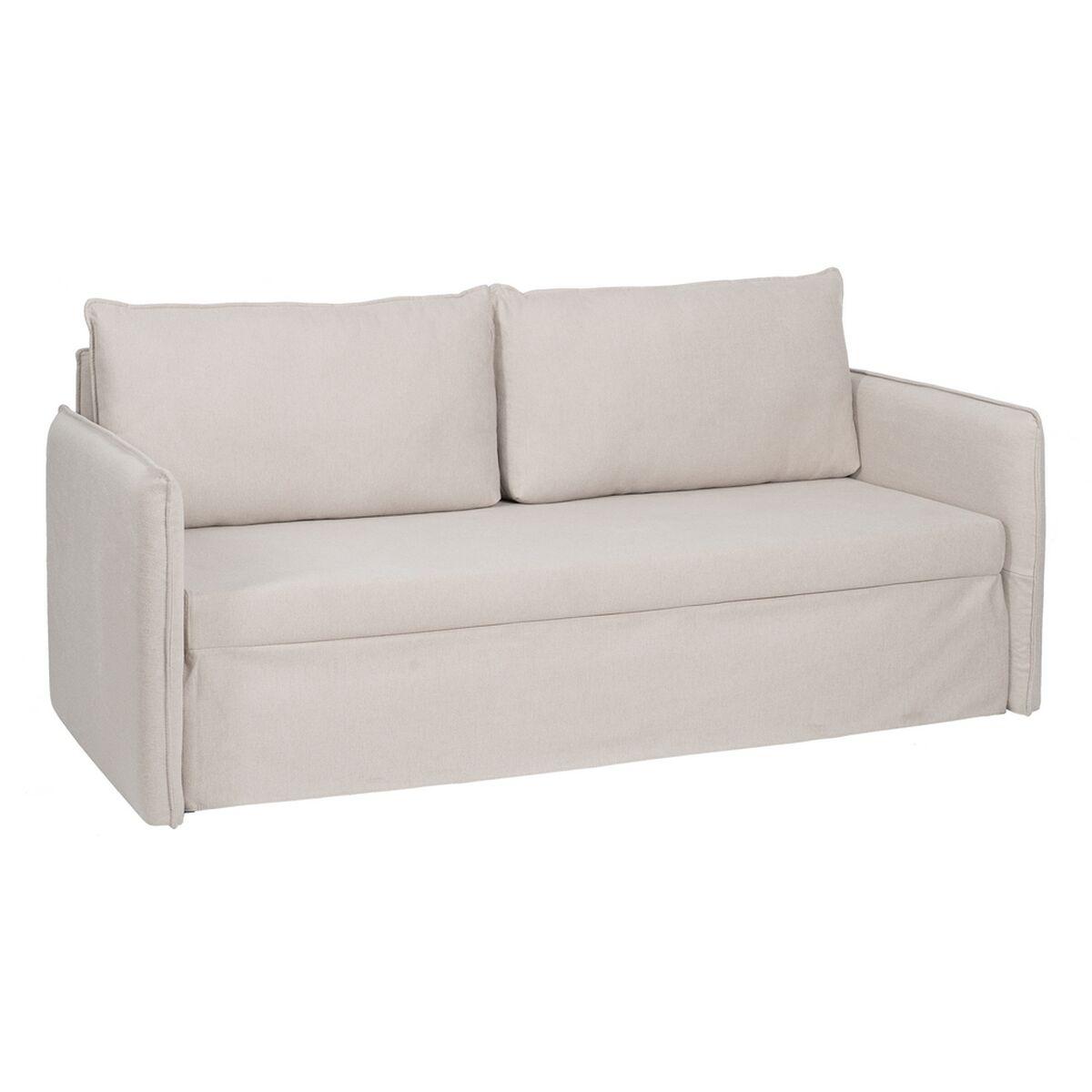 Sofa Beige Polyester Hør 210 x 93 x 95 cm