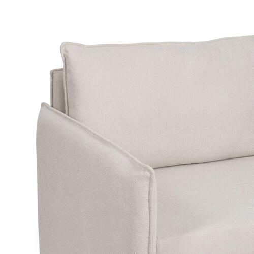 Sofa Beige Polyester Hør 210 x 93 x 95 cm
