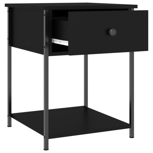 Sengebord 44x45x58 cm konstrueret træ sort