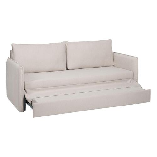 Sofa Beige Polyester Hør 210 x 93 x 95 cm