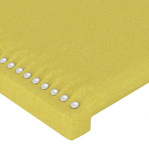 Sengegavl med LED-lys 83x16x78/88 cm stof grøn