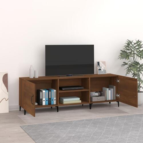 Tv-bord 150x30x50 cm konstrueret træ brun egetræsfarve