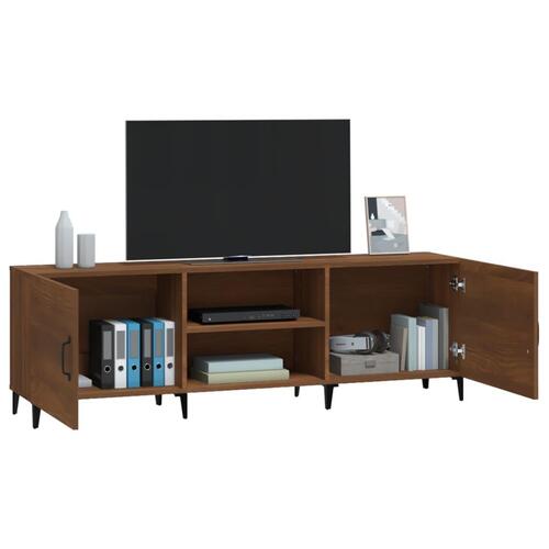 Tv-bord 150x30x50 cm konstrueret træ brun egetræsfarve