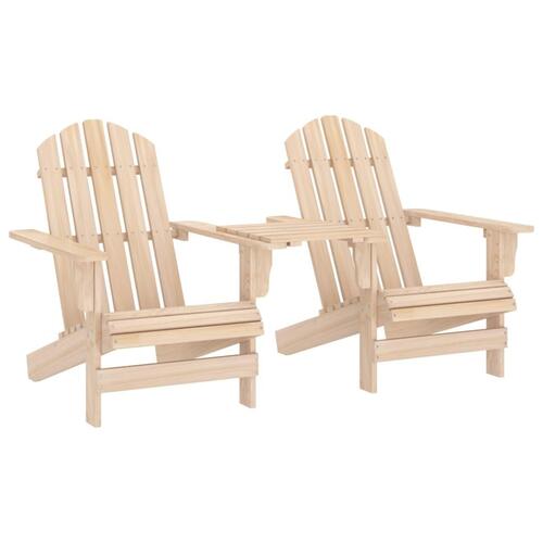 Adirondack-havestole med tebord massivt grantræ