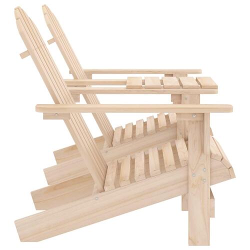 Adirondack-havestole med tebord massivt grantræ