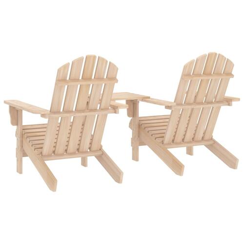 Adirondack-havestole med tebord massivt grantræ
