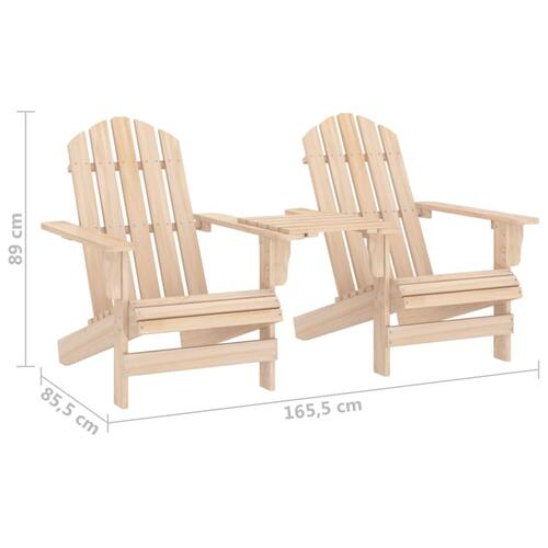 Adirondack-havestole med tebord massivt grantræ