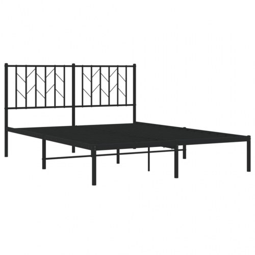Sengeramme med sengegavl 140x200 cm metal sort