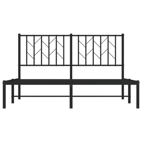 Sengeramme med sengegavl 140x200 cm metal sort